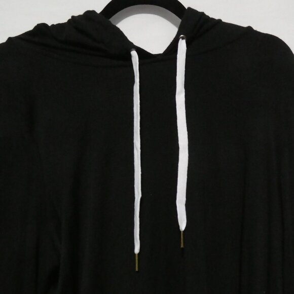 LOVE & LEGEND | 1X | Casual Black Hoodie | White Drawstrings | Bell Sleeves - Picture 5 of 16
